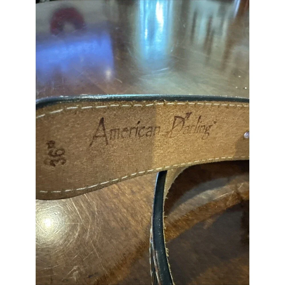 AD American Darling Beautifully Hand Tooled Genuine American Leather Belt Men